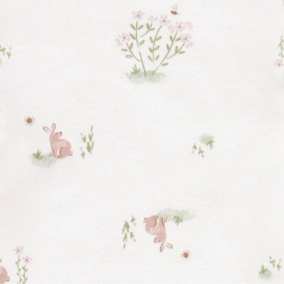 3pc Floral and Bunny Printed Onesies and Bottoms Set - Picture 2 of 8